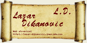 Lazar Dikanović vizit kartica